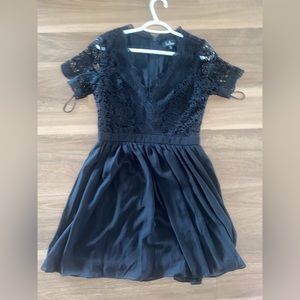 LULUS- black lace dress.